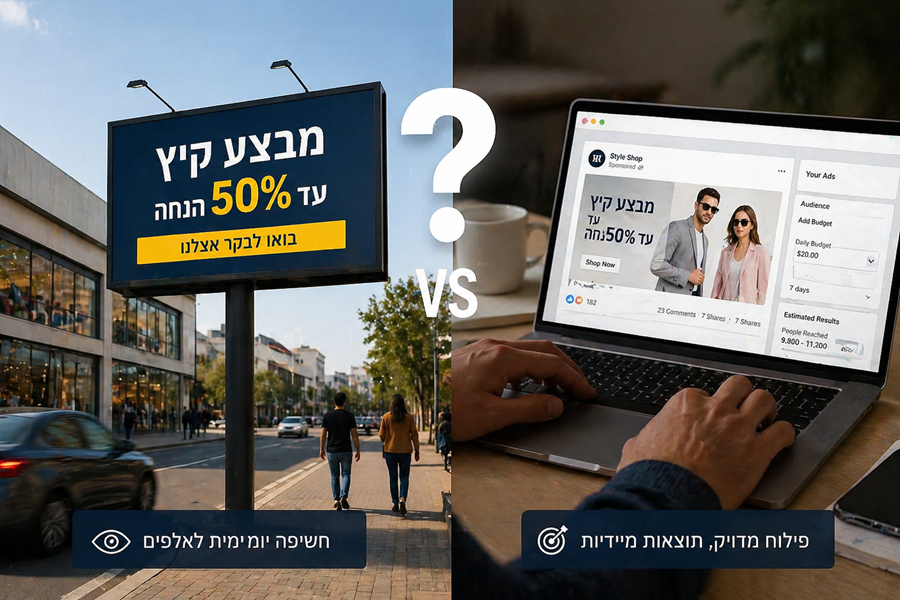 שלט פרסום מול קמפיין דיגיטלי - ההבדל האמיתי