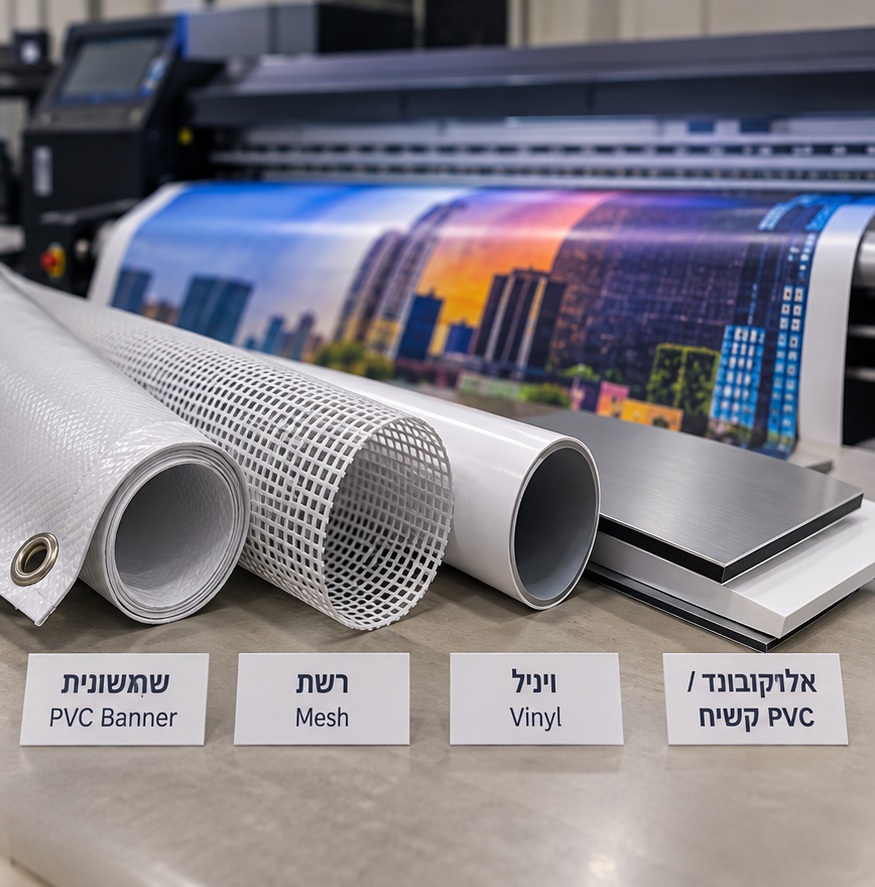 איזה חומר מתאים להדפסת שלט ענק?